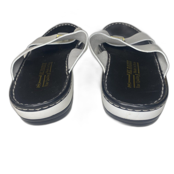 Italian Leather Handmade Sandals Men's Size 10 US Slip-On White Al Rabee - Picture 4 of 9